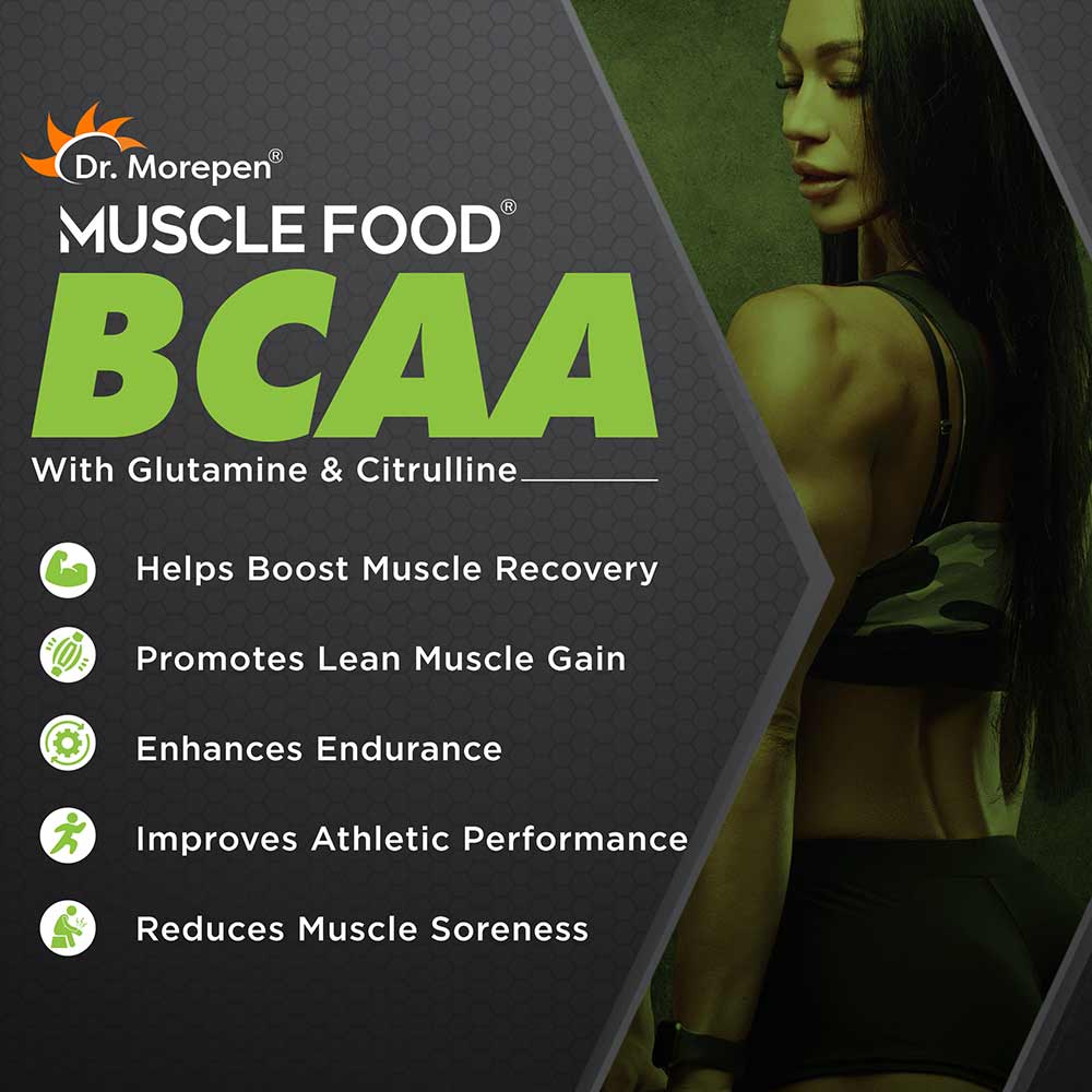 4 - Dr. Morepen Muscle Food BCAA,  0.55 lb  25 Servings  Pineapple Play 