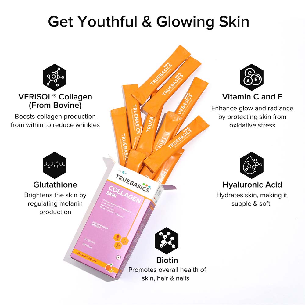 7 - TrueBasics Collagen Skin 15 units Collagen Flavour + Vitamin C Serum Combo,  30 ml  Unflavoured