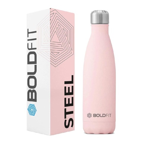 1 - Boldfit Stainless Steel Water Bottle,  Pink  1 L 