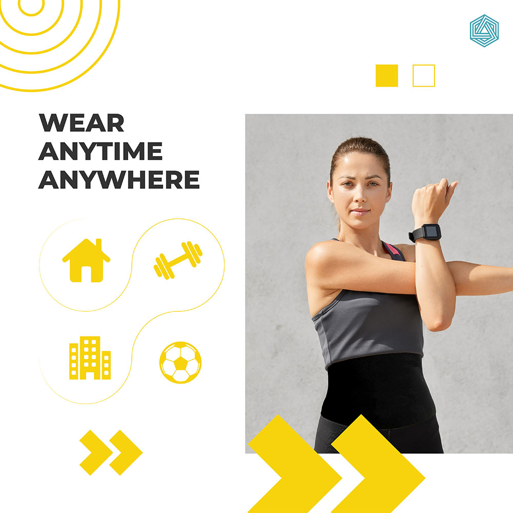 4 - Boldfit Back Supporter Body Shaper Sweat Belt,  Black  4 XL - 5 XL 
