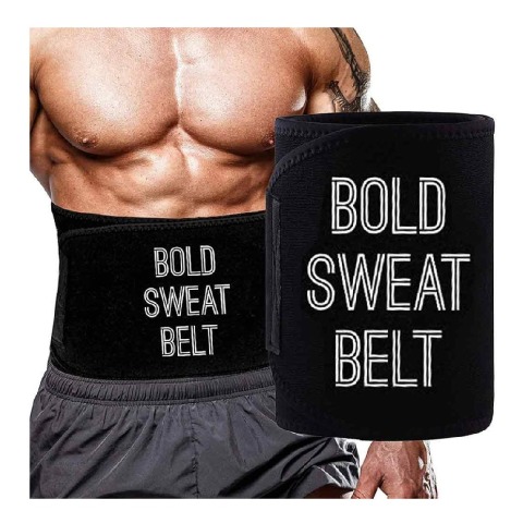 1 - Boldfit Sweat Belt,  Black  Large (fits Up To 50 Inch) 
