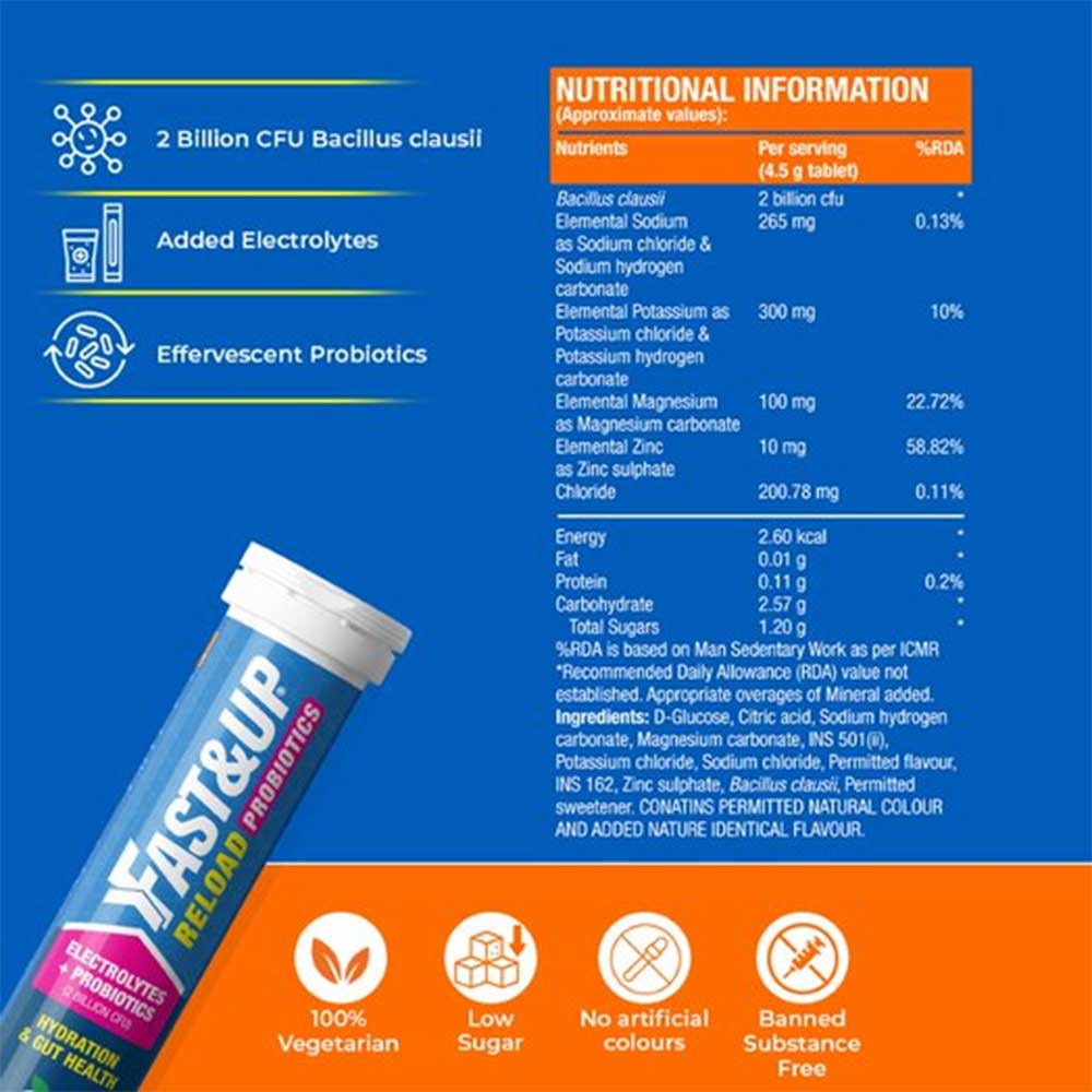 4 - Fast & Up Reload Probiotics,  20 tablet(s)  Orange 