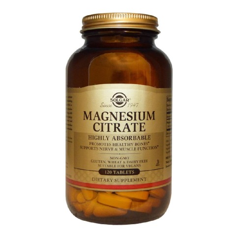 Solgar Magnesium Citrate (200mg),  Unflavoured  120 tablet(s) 