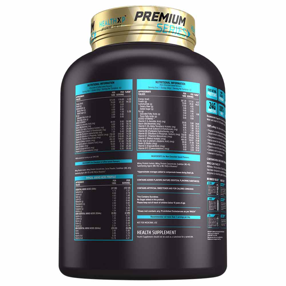 4 - HealthXP Premium Series Whey Gold,  4.4 lb  Cafe Latte 