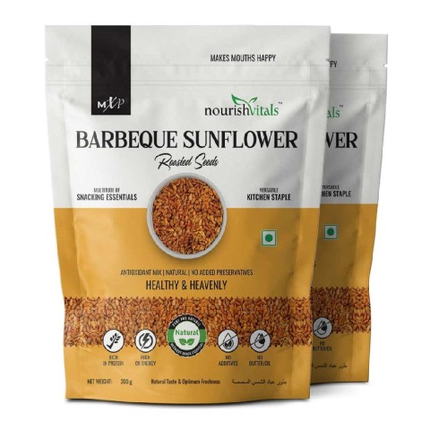 1 - NourishVitals Barbeque Sunflower Roasted Seeds,  Unflavoured (Pack of 2)  0.200 kg 