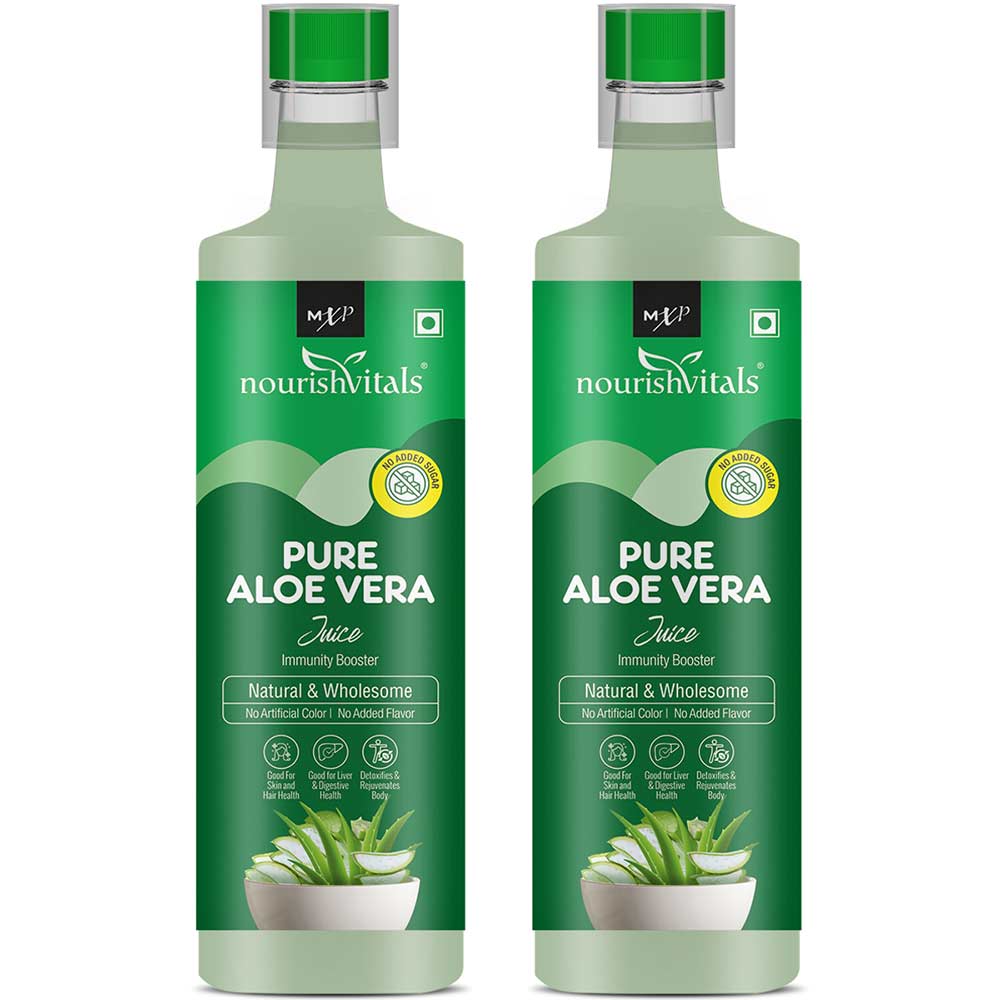 2 - NourishVitals Pure Aloe Vera Juice,  500 ml  Unflavoured (Pack of 2) 