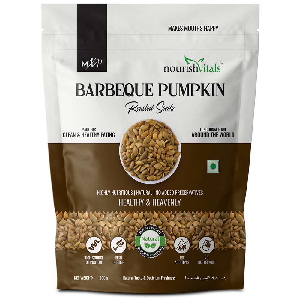 1 - NourishVitals Barbeque Pumpkin Roasted Seeds,  Unflavoured  200 g 