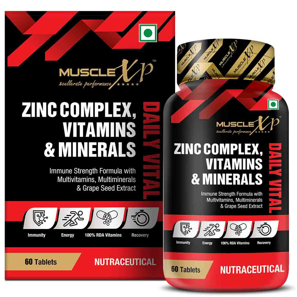 2 - MuscleXP Zinc Complex Vitamins & Minerals Daily Vital - Pack of 2,  60 tablet(s) 