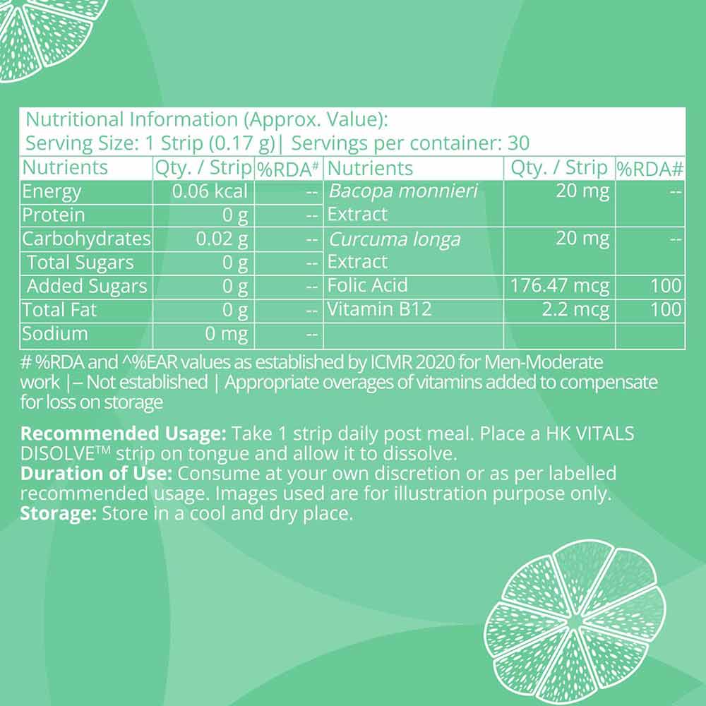 1 - HK Vitals DISOLVE Strips Vitamin B12 by HealthKart,  30 Strip(s)  Orange 