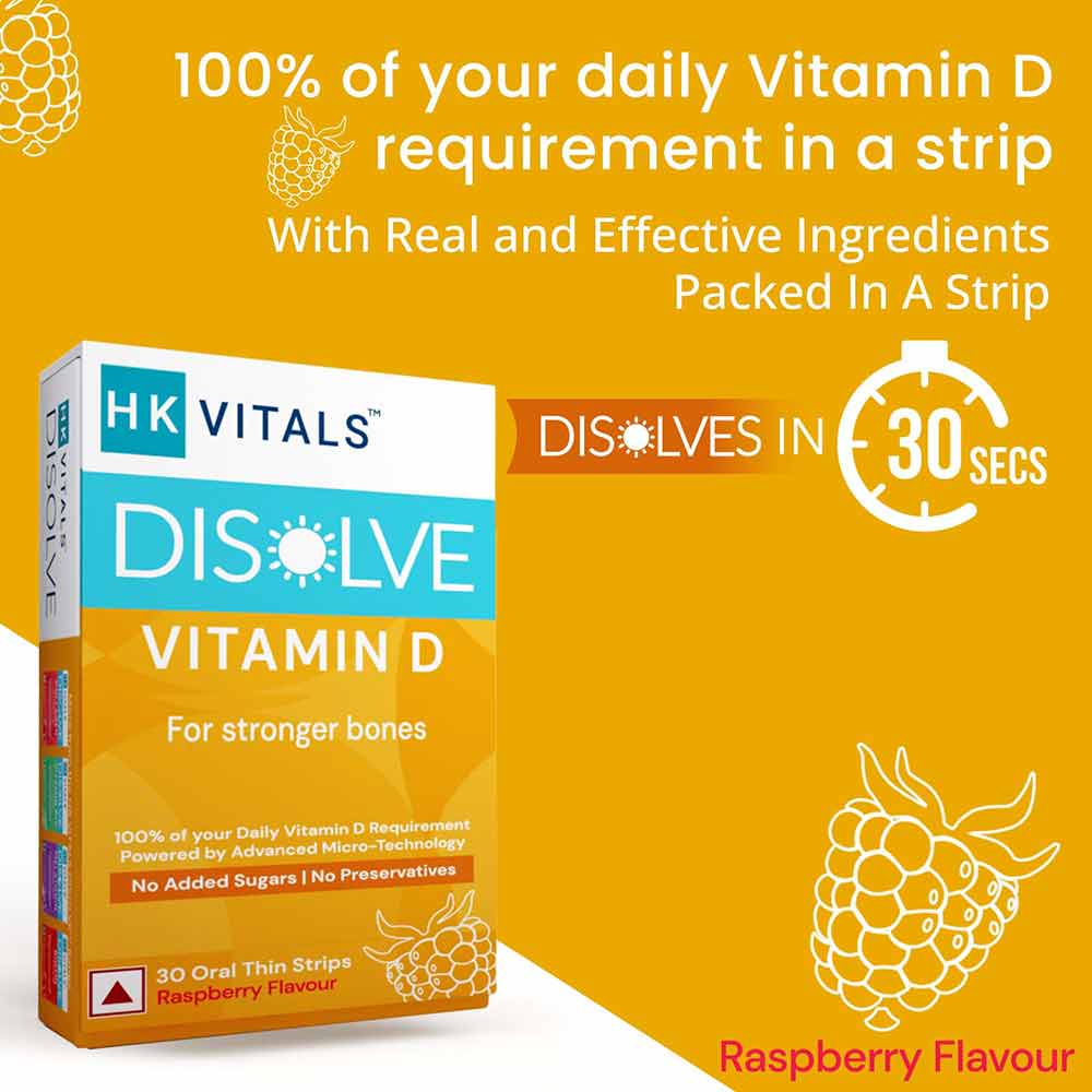 3 - HK Vitals DISOLVE Vitamin D by HealthKart, 30 Strip(s) Raspberry
