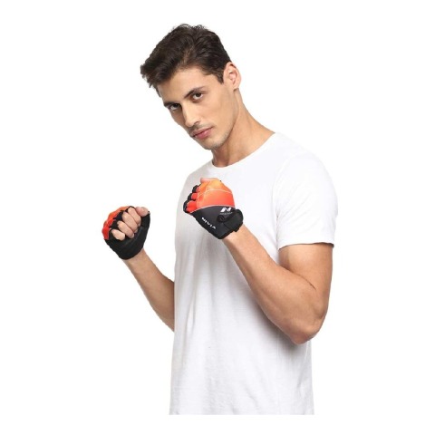 1 - Nivia Crystal Sports Gloves,  Red  Medium 