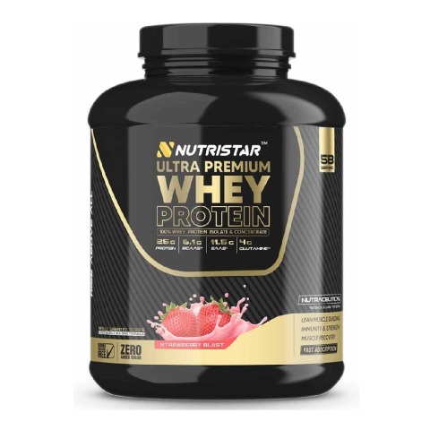 1 - Nutristar Ultra Premium Whey Protein,  4 lb  Strawberry Blast 
