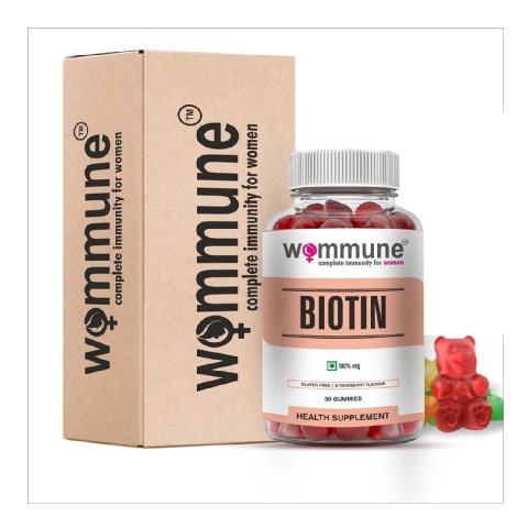 1 - Wommune Biotin,  30 gummies  Strawberry 