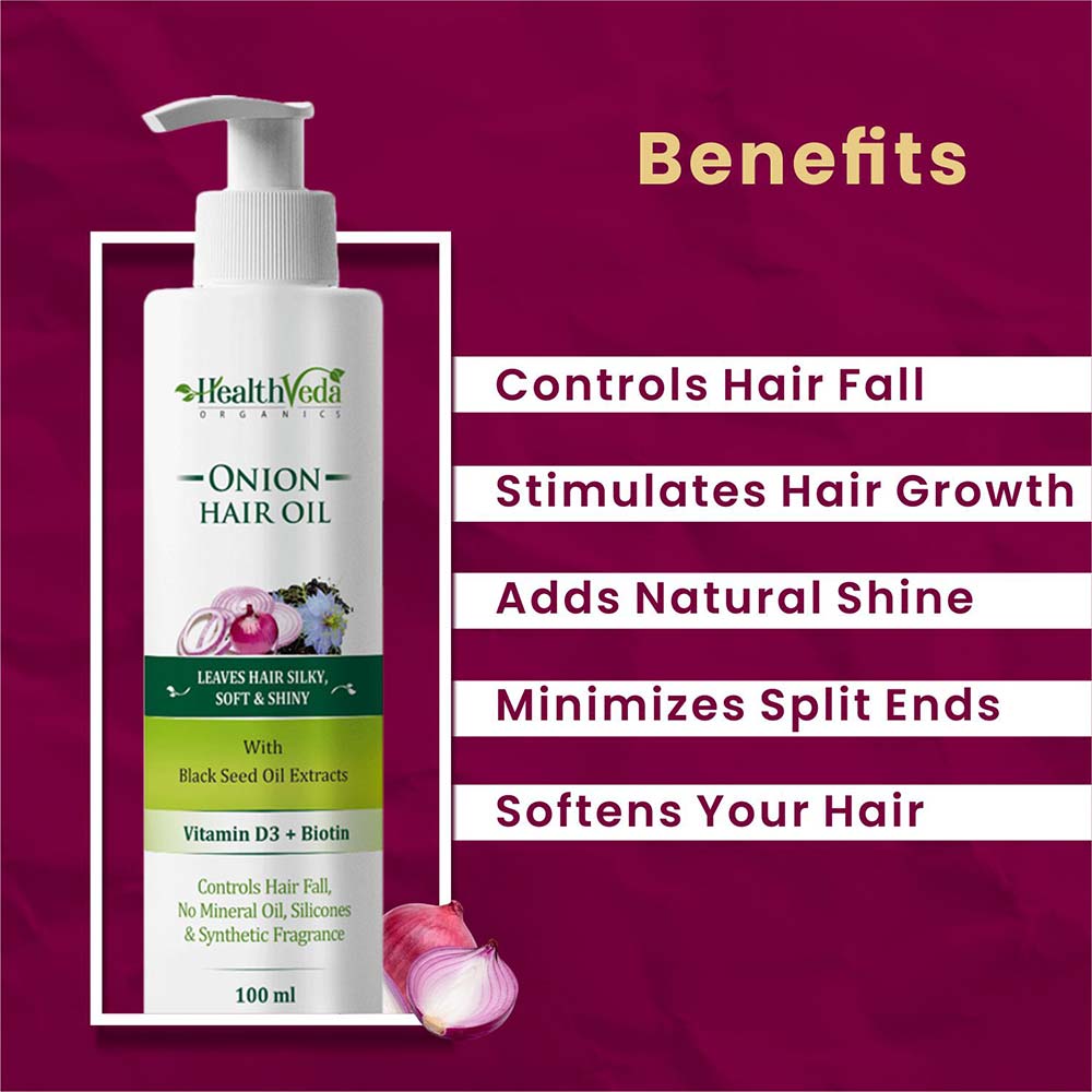 2 - Health Veda Organics Onion Hair Oil,  100 ml  for All Hair Type 