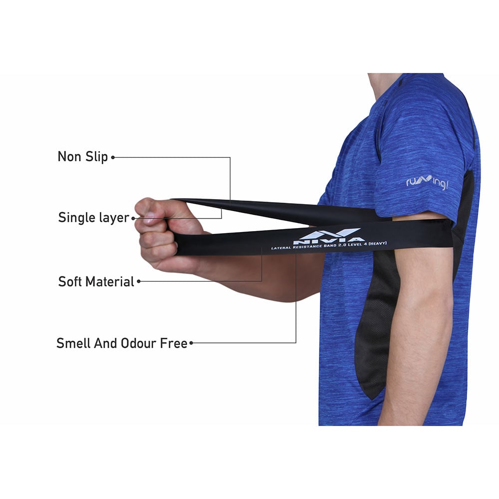 10 - Nivia Lateral Resistance Band 2.0,  Black  Level 2 (Medium) 