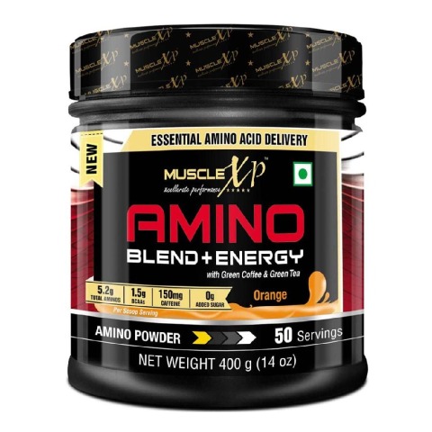 1 - MuscleXP Amino Blend & Energy Powder,  0.88 lb  50 Servings  Orange 