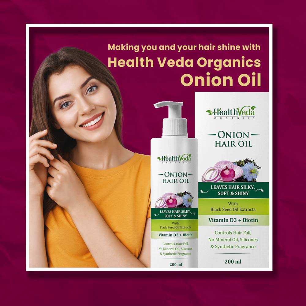 5 - Health Veda Organics Onion Hair Oil,  200 ml  for All Hair Type 
