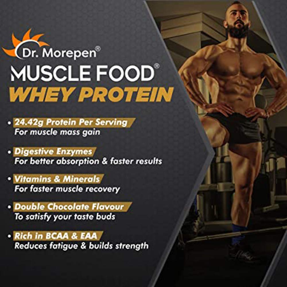 3 - Dr. Morepen Muscle Food Whey Protein,  4.4 lb  Double Chocolate 