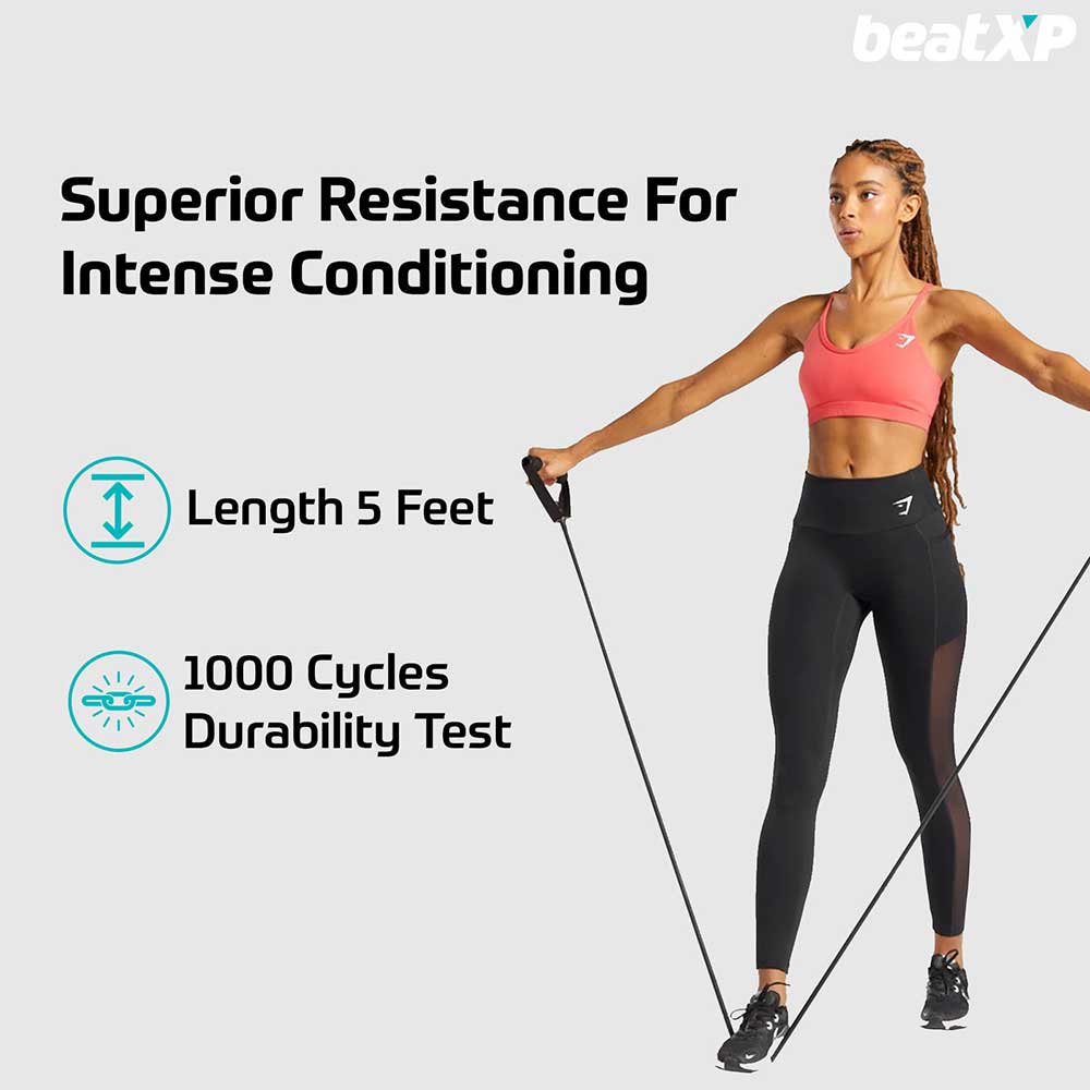 3 - beatXP Single Toning Tube with Adjustable Comfort Handles,  Green  54inch - 35 Lbs 