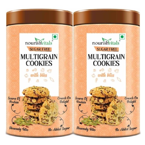 1 - NourishVitals Cookies, 0.120 kg Multigrain (Sugar Free) Pack of 2