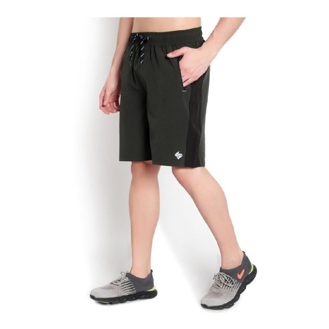 1 - John Ally Dry-Fit Gym Workout Shorts with Zipper Pockets,  XL  Dark Olive Green 