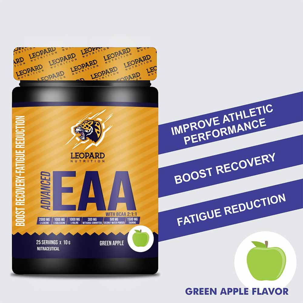 3 - Leopard Nutrition Advanced EAA,  Green Apple  0.55 lb  25 Servings 