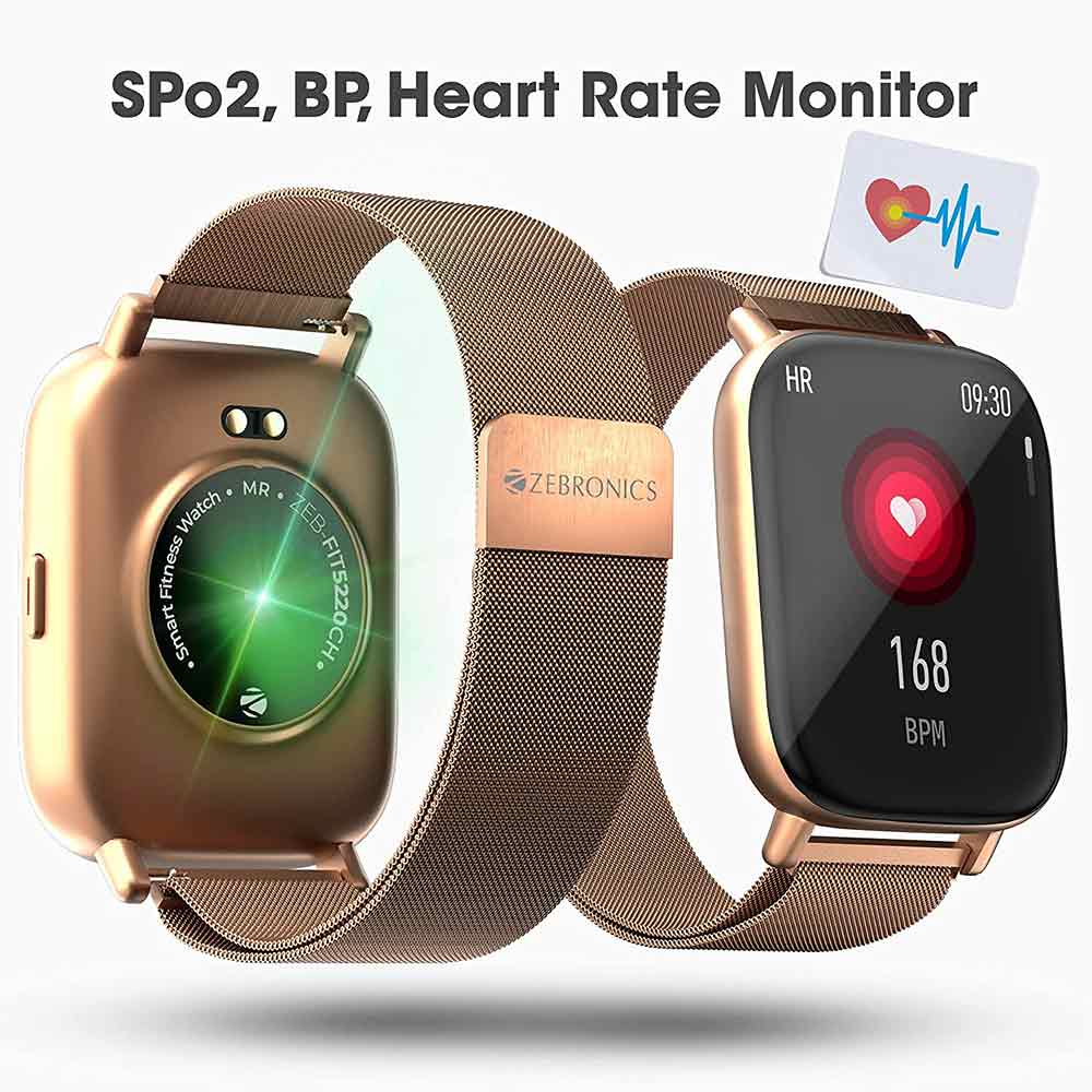 4 - Zebronics Zeb-FIT5220CH Smart Fitness Watch,  Metallic Gold  4.4 cm 
