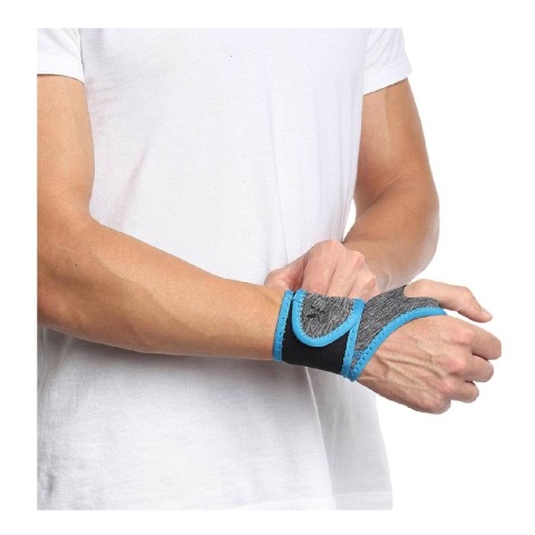 1 - Nivia Orthopedic Wrist Support with Thumb Adjustable (MB-01),  Grey-Black  Free Size 