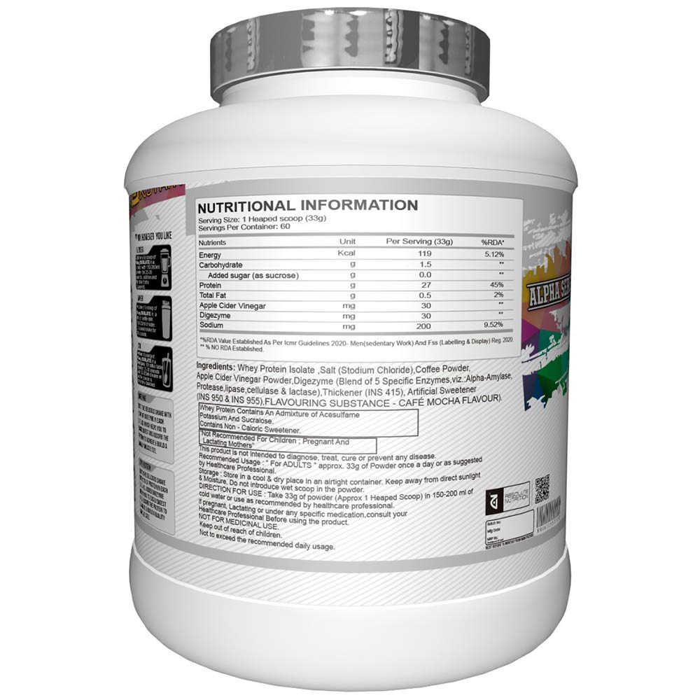 2 - Absolute Nutrition Alpha Whey Isolate Protein,  4.4 lb  Café Mocha 
