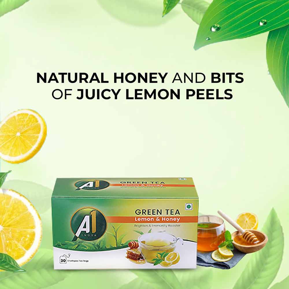 7 - A1 Indya Green Tea,  30 Tea Bag(s)  Lemon & Honey 