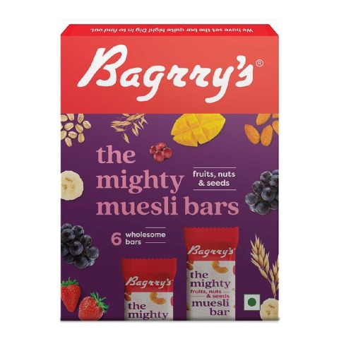 1 - Bagrrys The Mighty Muesli Bars,  6 Piece(s)/Pack  Fruits, Nuts & Seeds 