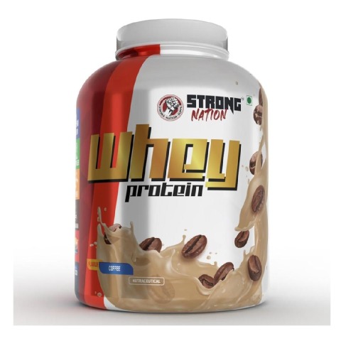 1 - Strong Nation Supps Whey Protein,  4.4 lb  Coffee 