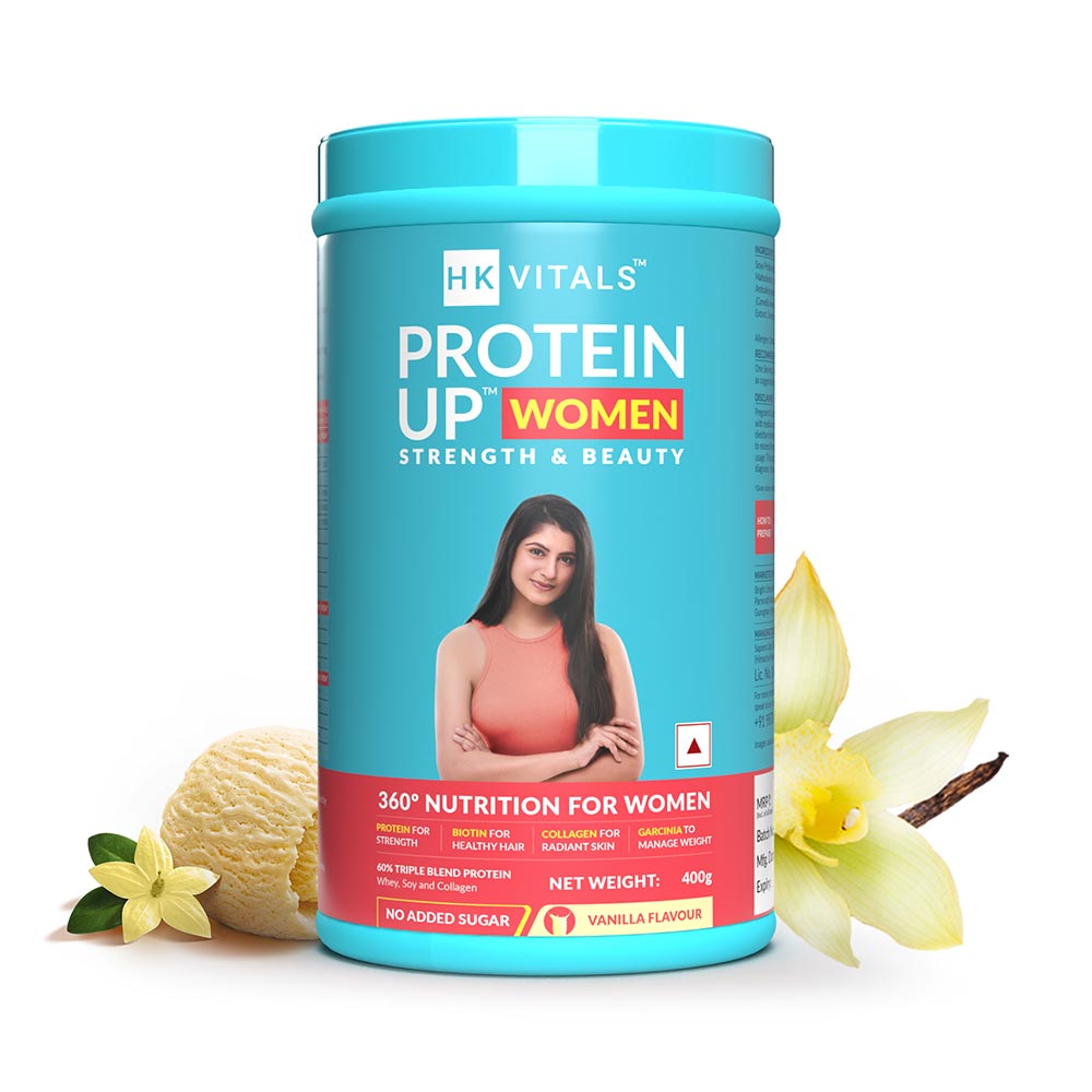 1 - HK Vitals ProteinUp Women Strength & Beauty by Healthkart,  0.88 lb  Vanilla (Non - Veg) 