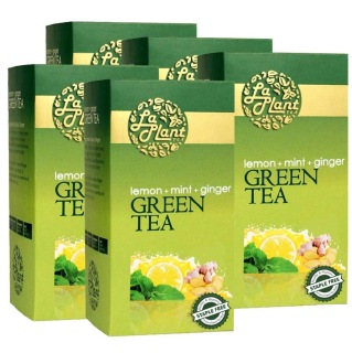 Laplant Green Tea, 25 Tea Bag(s) Lemon, Mint & Ginger (Pack of 5)