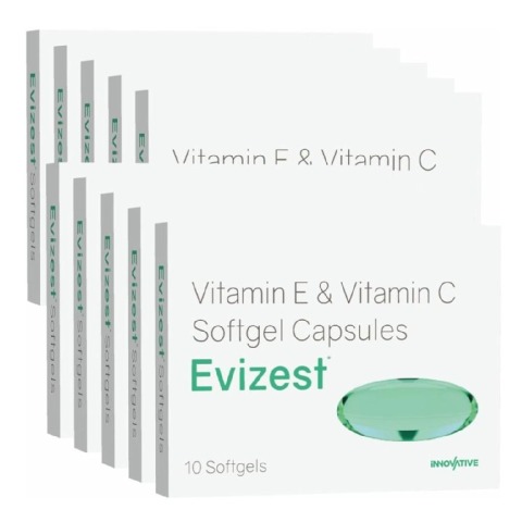 1 - Evizest Vitamin E & Vitamin C (Pack of 10),  10 softgels 