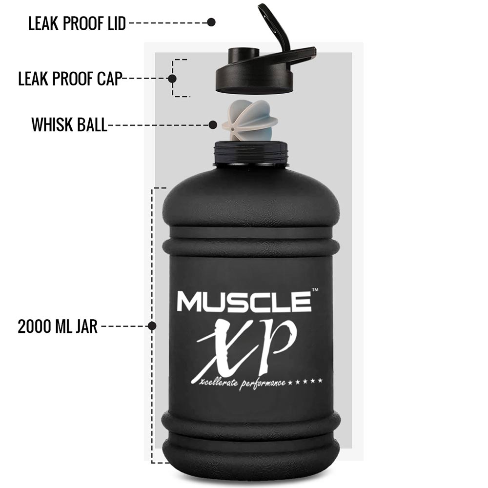 2 - MuscleXP BoldXP Gallon Water Bottle,  Black  2.2 L 