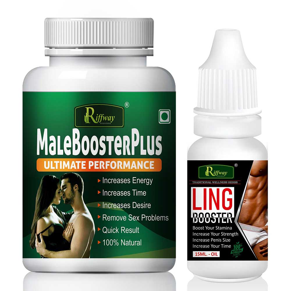1 - Riffway Male Booster Plus 60 Capsules & Ling Booster Oil 15 ml Combo,  2 Piece(s)/Pack 