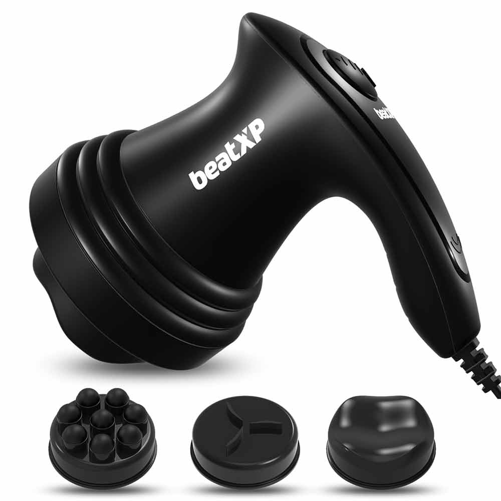 5 - beatXP Blaze Electric Body Massager with 3 Massage Heads,  Black 