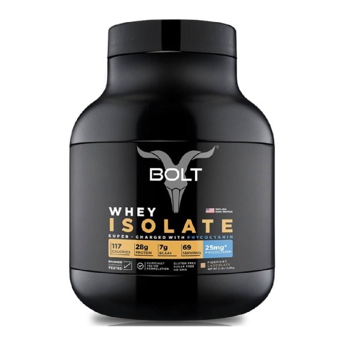 1 - Bolt Whey Isolate Super-Charged With Phycocyanin, 5 lb Piedmont Chocolate