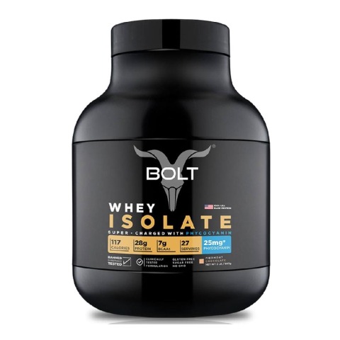 1 - Bolt Whey Isolate Super-Charged With Phycocyanin, 2 lb Piedmont Chocolate