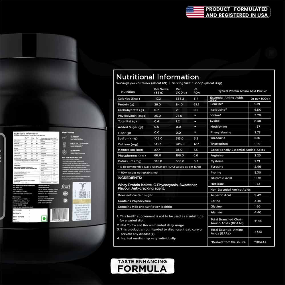 2 - Bolt Whey Isolate Super-Charged With Phycocyanin,  5 lb  Alphonso Mangoza 