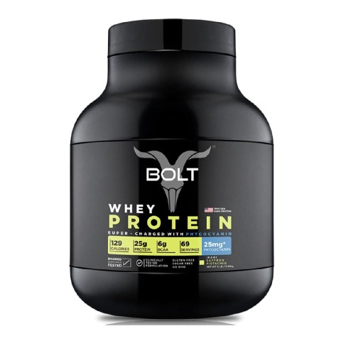 1 - Bolt Whey Protein Super-Charged With Phycocyanin, 5 lb Saffron Pistachio