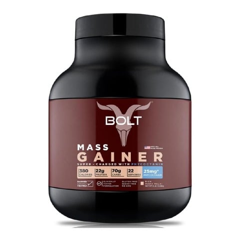 1 - Bolt Mass Gainer Super-Charged With Phycocyanin,  5 lb  Mawa Malai 