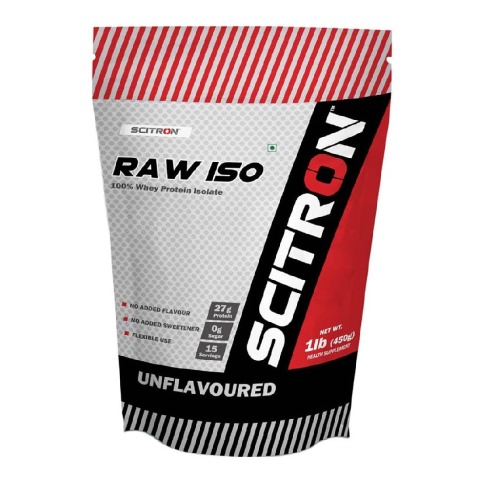 1 - Scitron Raw ISO 100% Whey Protein Isolate, 1 lb Unflavoured
