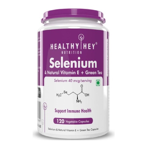 1 - HealthyHey Nutrition Selenium plus Natural Vitamin E 40mcg, 120 capsules