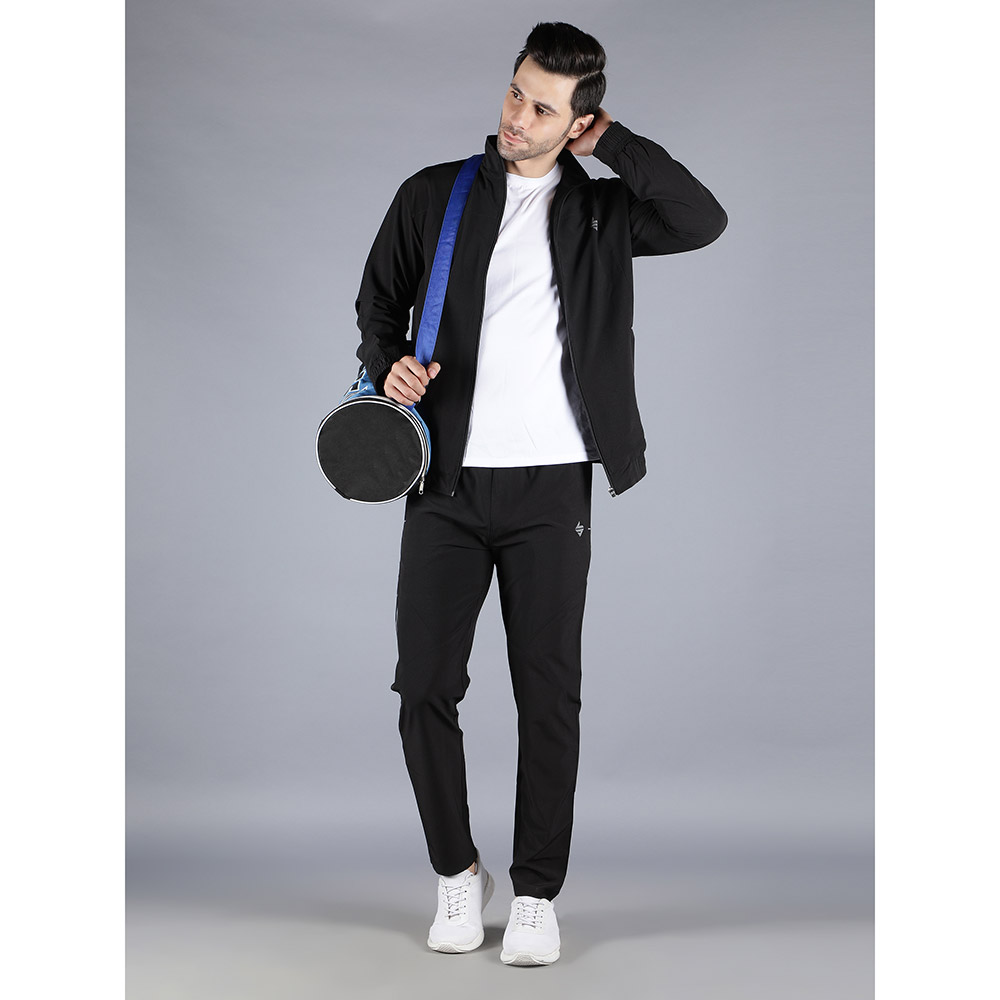 7 - John Ally Men's Gym Tracksuit with Zipper Pockets,  Black  Small 