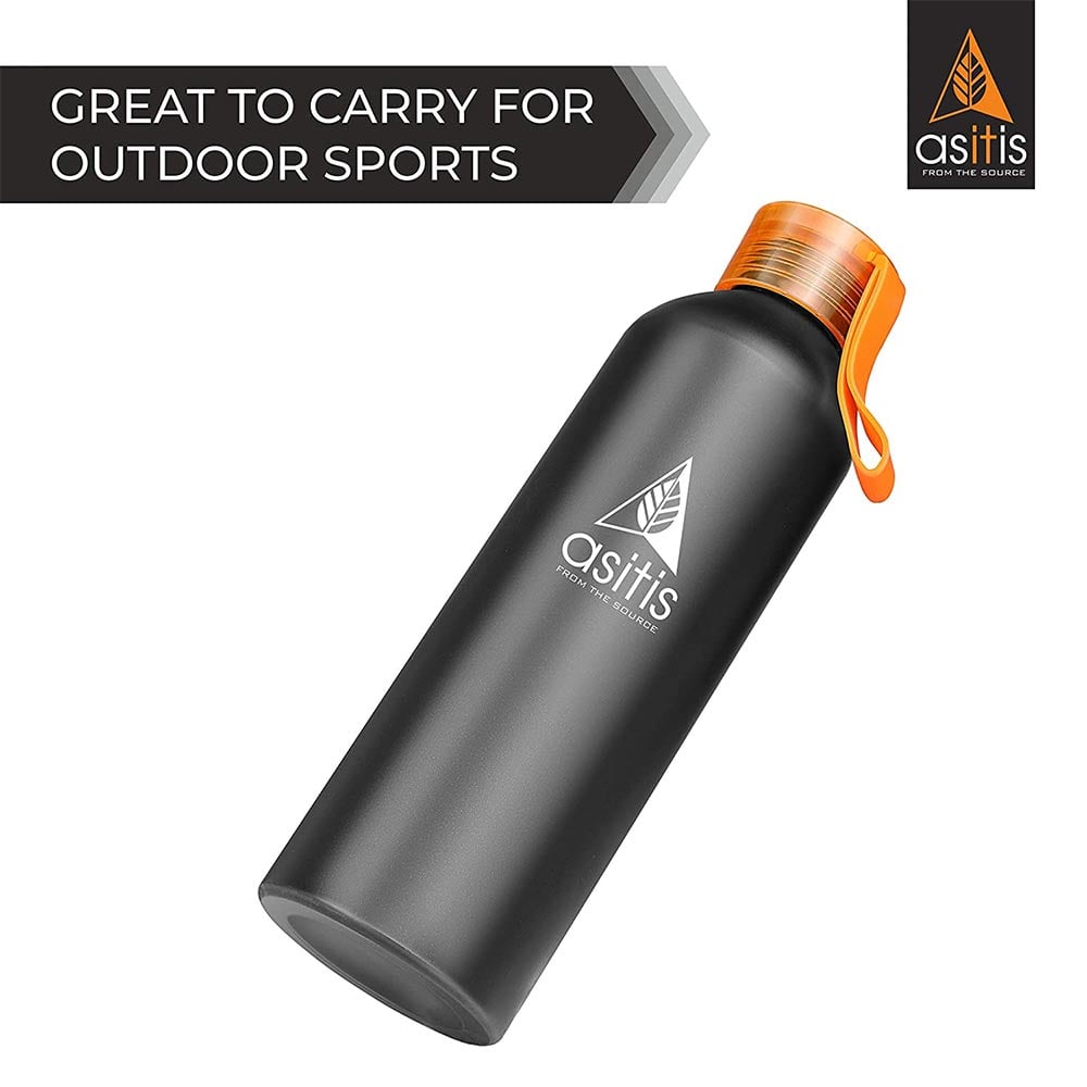 5 - Asitis Nutrition No Shortcuts Water Bottle,  Black  750 ml 