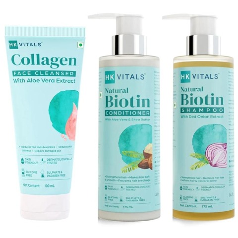 HealthKart HK Vitals Biotin Shampoo & Conditioner & Face Cleanser Combo