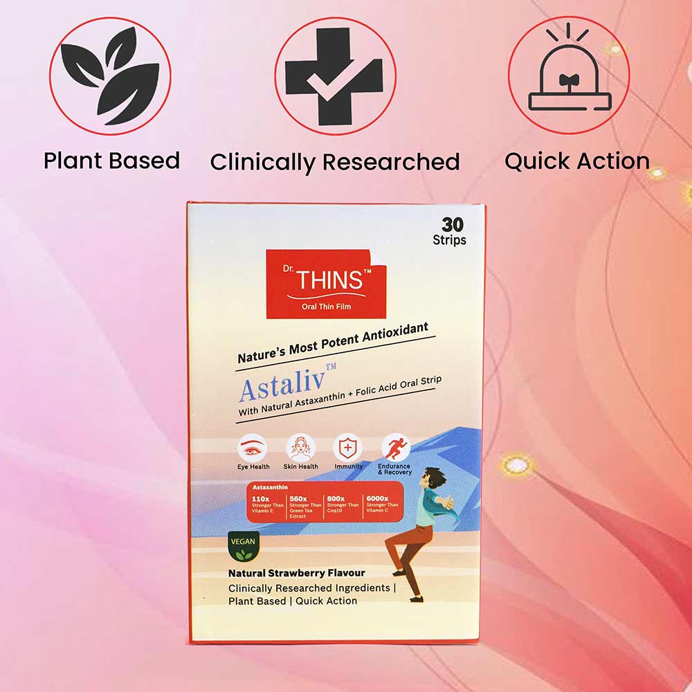 6 - Dr.Thins Astaliv with Natural Astaxanthin & Folic Acid,  Natural Strawberry  30 Strip(s) 