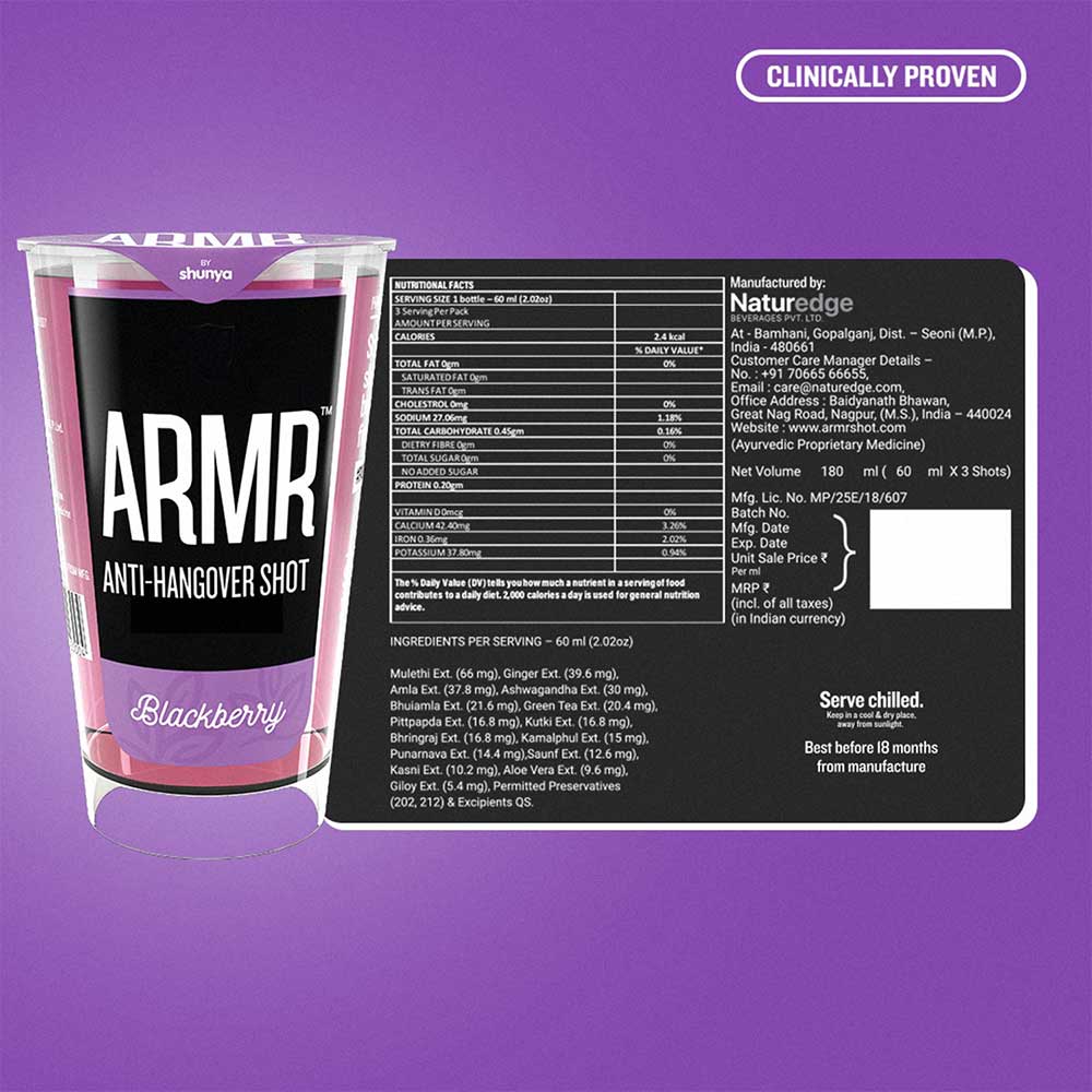 6 - ARMR Anti Hangover Shot,  24 Piece(s)/Pack  Blackberry 